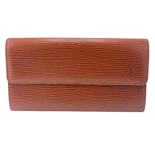 LOUIS VUITTON Long Wallet Purse M6359I Tobaco leather Brown 1 Epi Porto Monnet Credit Pochette(Unisex) Used Authentic