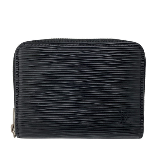 LOUIS VUITTON Coin case M60152 leather black 1 Epi Zip around purse mens(Unisex) Used Authentic