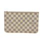 LOUIS VUITTON Pouch N41361 leather white Damier Azur Never full Women(Unisex) Used Authentic