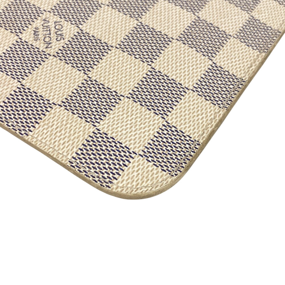 LOUIS VUITTON Pouch N41361 leather white Damier Azur Never full Women(Unisex) Used Authentic
