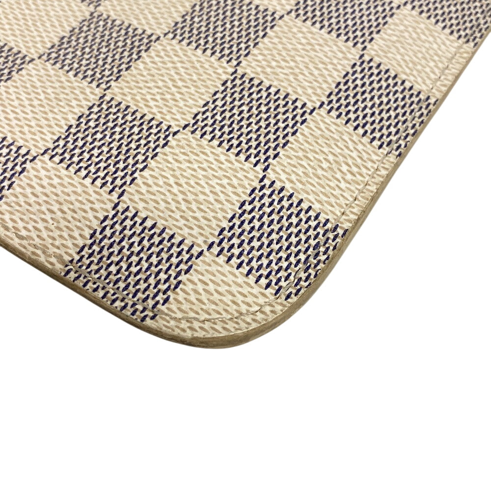 LOUIS VUITTON Pouch N41361 leather white Damier Azur Never full Women(Unisex) Used Authentic