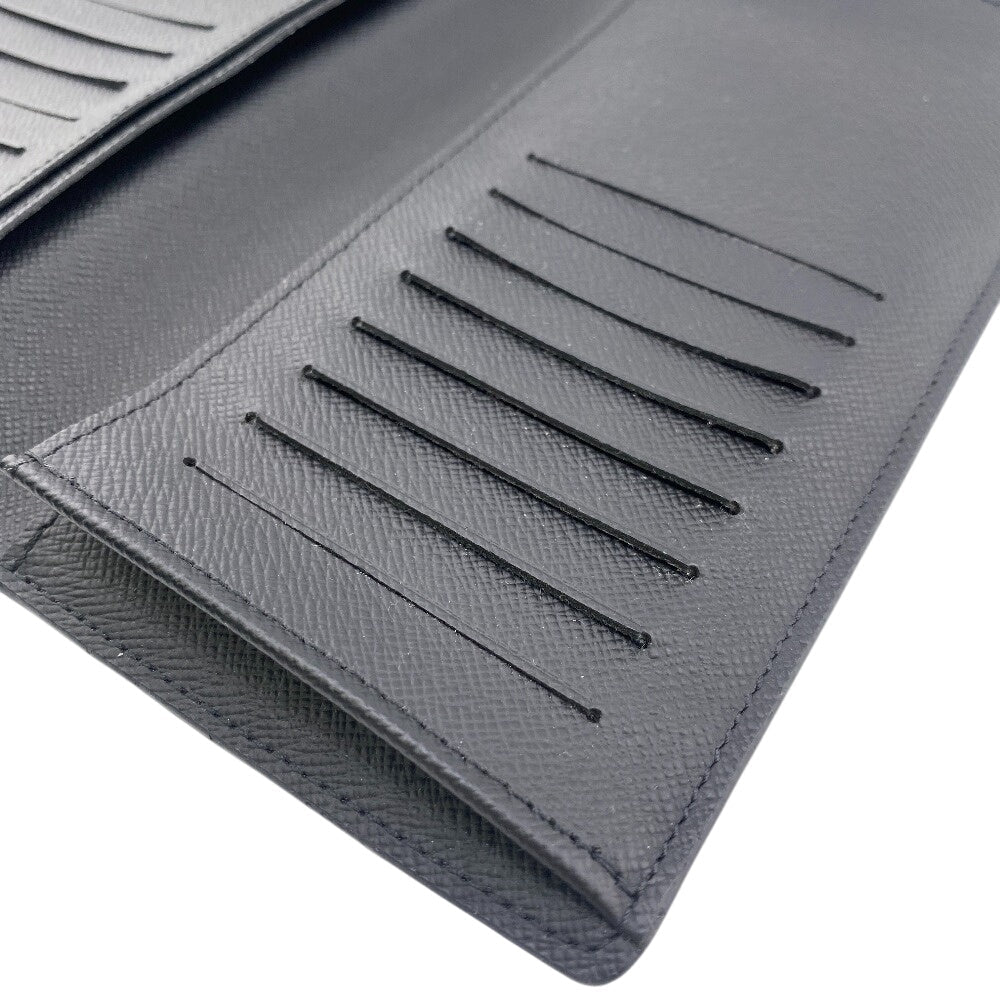 LOUIS VUITTON Long Wallet Purse N62227 leather black Damier Grafitte Ron mens Used Authentic