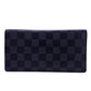 LOUIS VUITTON Long Wallet Purse N62227 leather black Damier Grafitte Ron mens Used Authentic