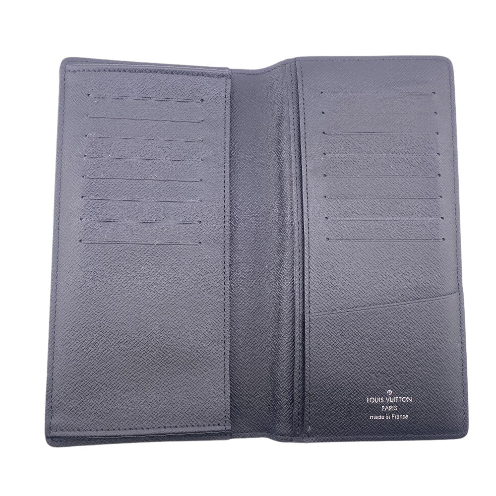 LOUIS VUITTON Long Wallet Purse N62227 leather black Damier Grafitte Ron mens Used Authentic