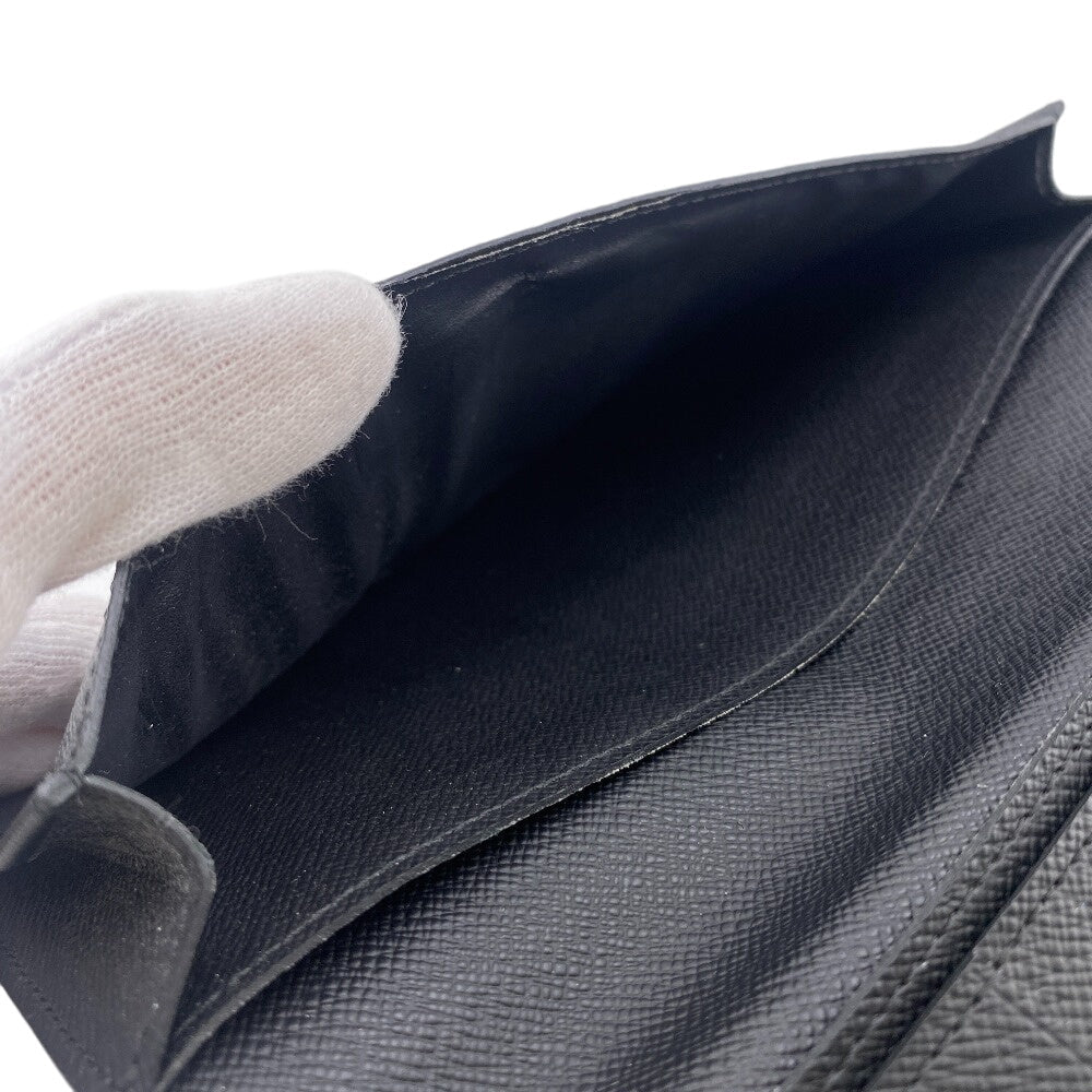 LOUIS VUITTON Long Wallet Purse N62227 leather black Damier Grafitte Ron mens Used Authentic
