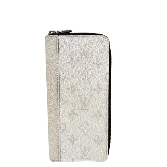 LOUIS VUITTON Long Wallet Purse M31078 leather white Taigalama Zippy Wallet Vertical Women Used Authentic