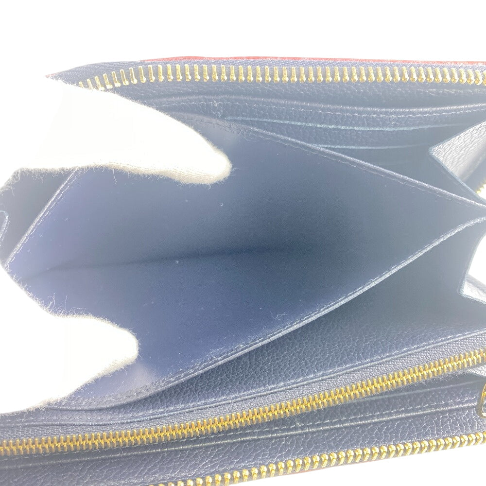 LOUIS VUITTON Long Wallet Purse M69415 leather Navy Zip Around Portefeuille Monogram Ann Platt Clemence Women(Unisex) Used Authentic