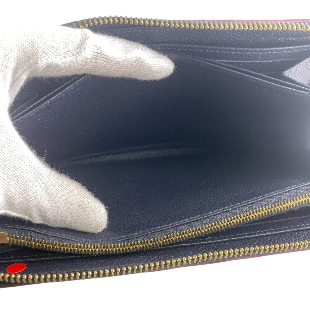 LOUIS VUITTON Long Wallet Purse M69415 leather Navy Zip Around Portefeuille Monogram Ann Platt Clemence Women(Unisex) Used Authentic