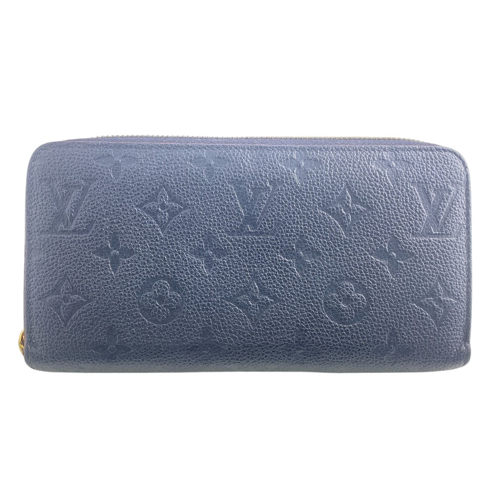 LOUIS VUITTON Long Wallet Purse M69415 leather Navy Zip Around Portefeuille Monogram Ann Platt Clemence Women(Unisex) Used Authentic