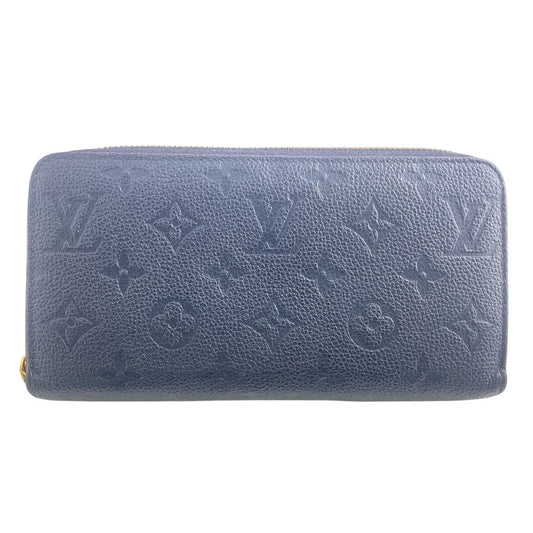 LOUIS VUITTON Long Wallet Purse M69415 leather Navy Zip Around Portefeuille Monogram Ann Platt Clemence Women(Unisex) Used Authentic