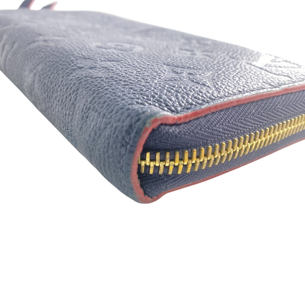 LOUIS VUITTON Long Wallet Purse M69415 leather Navy Zip Around Portefeuille Monogram Ann Platt Clemence Women(Unisex) Used Authentic