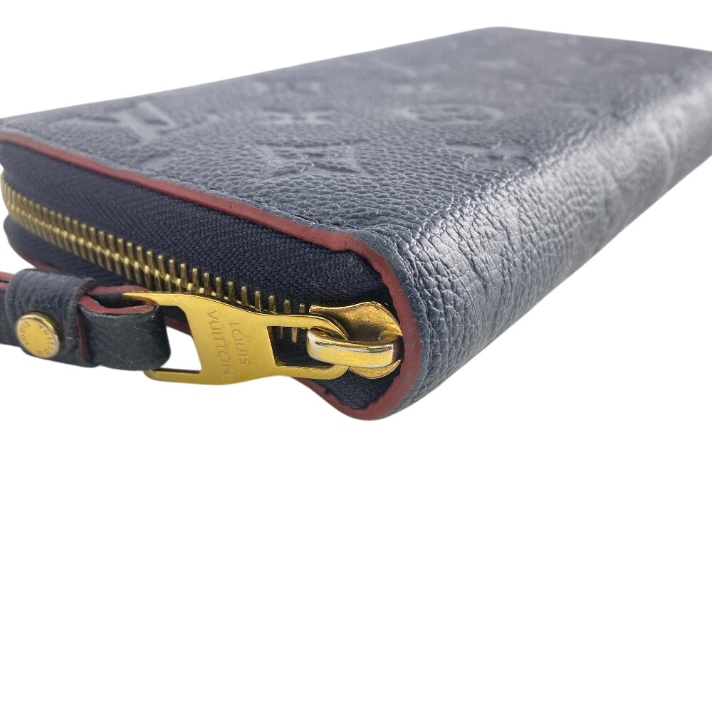 LOUIS VUITTON Long Wallet Purse M69415 leather Navy Zip Around Portefeuille Monogram Ann Platt Clemence Women(Unisex) Used Authentic