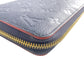 LOUIS VUITTON Long Wallet Purse M69415 leather Navy Zip Around Portefeuille Monogram Ann Platt Clemence Women(Unisex) Used Authentic
