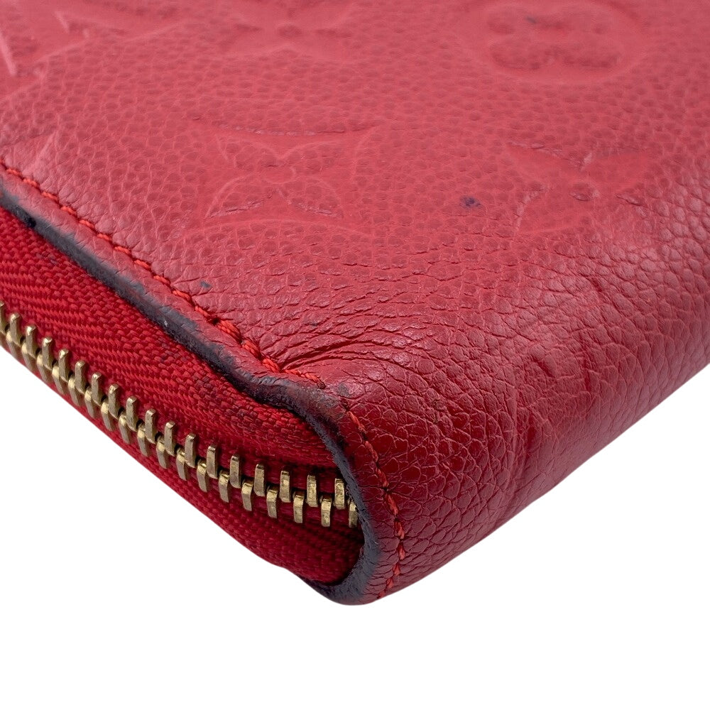 LOUIS VUITTON Long Wallet Purse M63691 leather Red Zip Around Monogram Ann Platt Zippy wallet Women Used Authentic