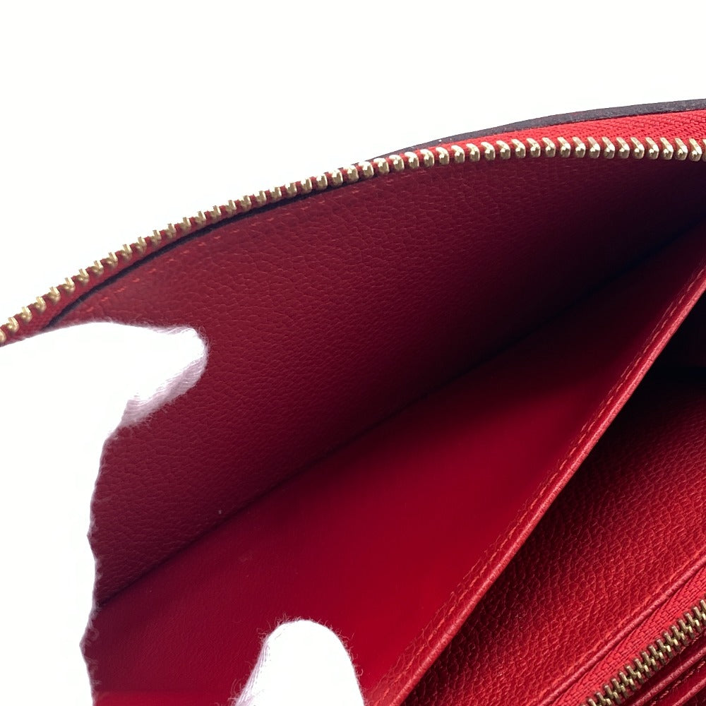 LOUIS VUITTON Long Wallet Purse M63691 leather Red Zip Around Monogram Ann Platt Zippy wallet Women Used Authentic