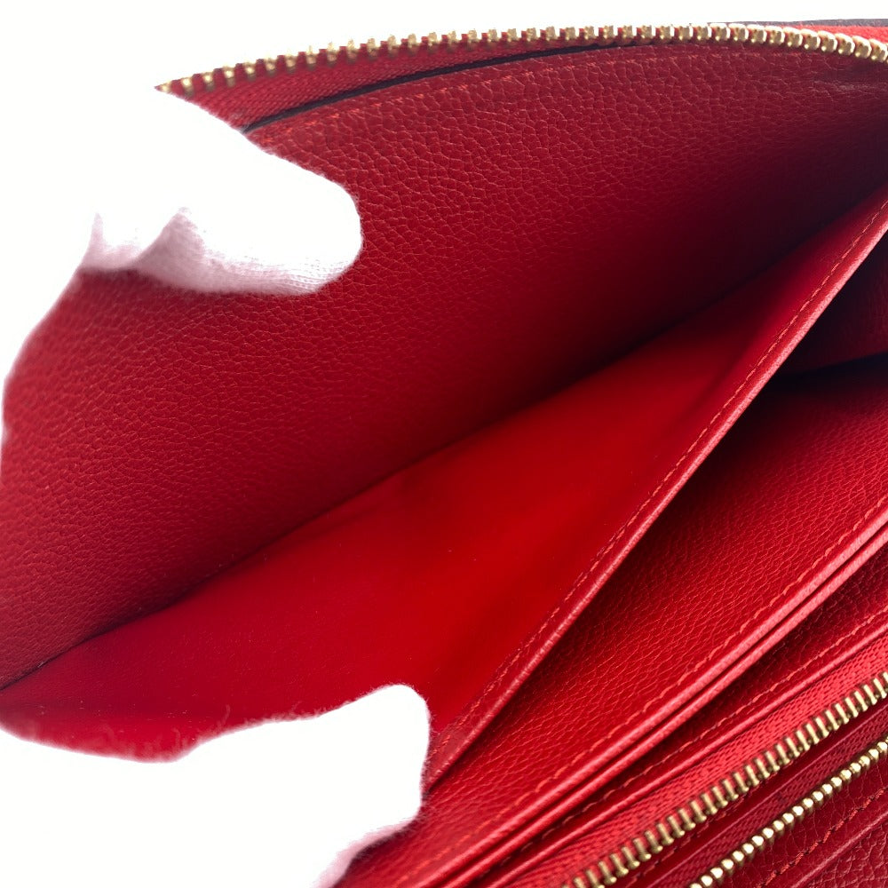LOUIS VUITTON Long Wallet Purse M63691 leather Red Zip Around Monogram Ann Platt Zippy wallet Women Used Authentic