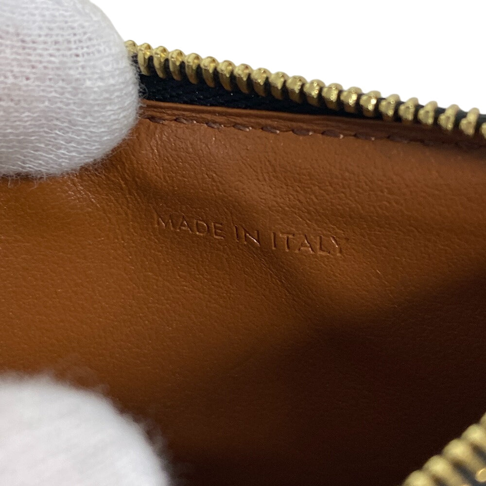 CELINE Coin case leather Brown Fragment case Card Case Macadam Women Used Authentic