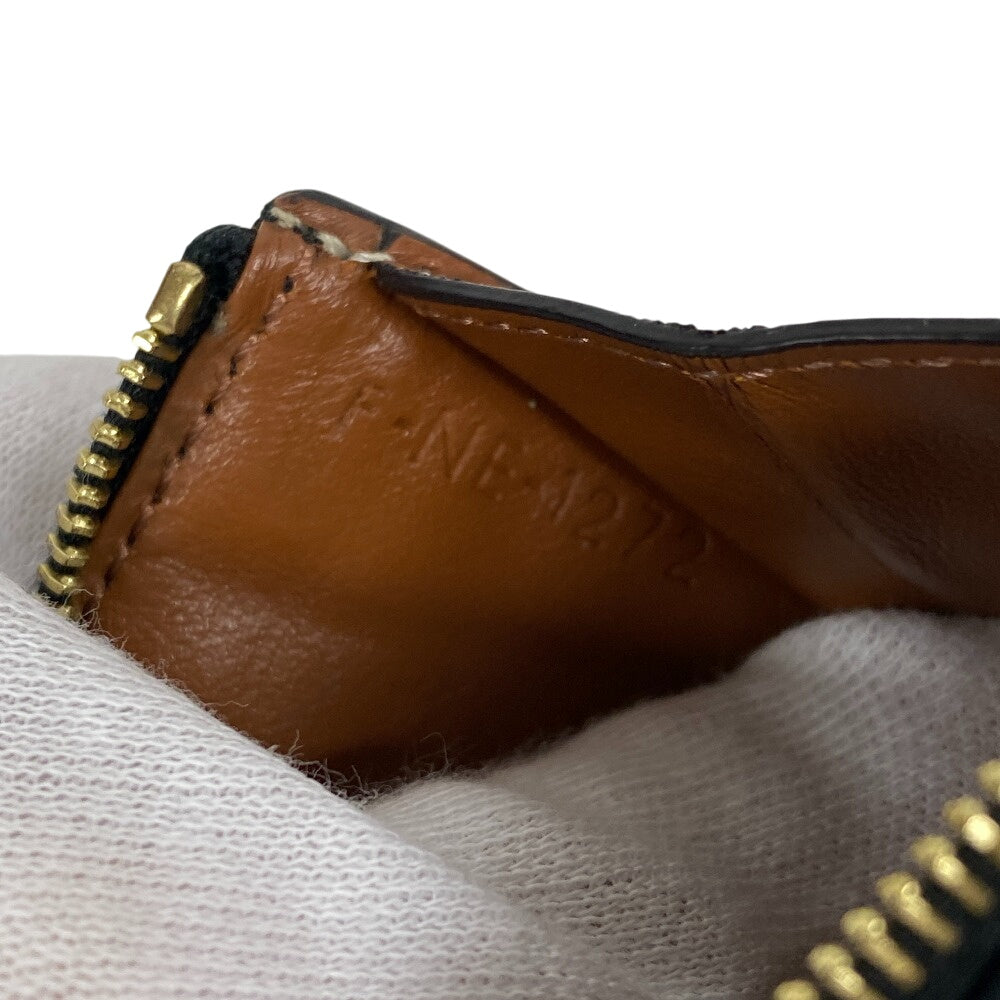 CELINE Coin case leather Brown Fragment case Card Case Macadam Women Used Authentic