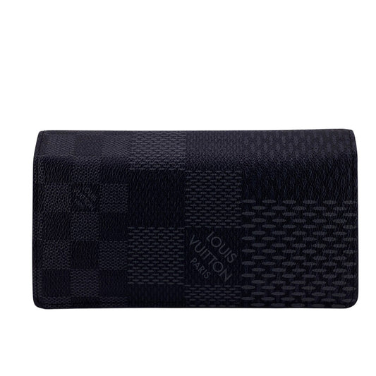 LOUIS VUITTON Long Wallet Purse N60436 leather black Portefeuille Damier Graffiti 3D Brother NM mens Used Authentic