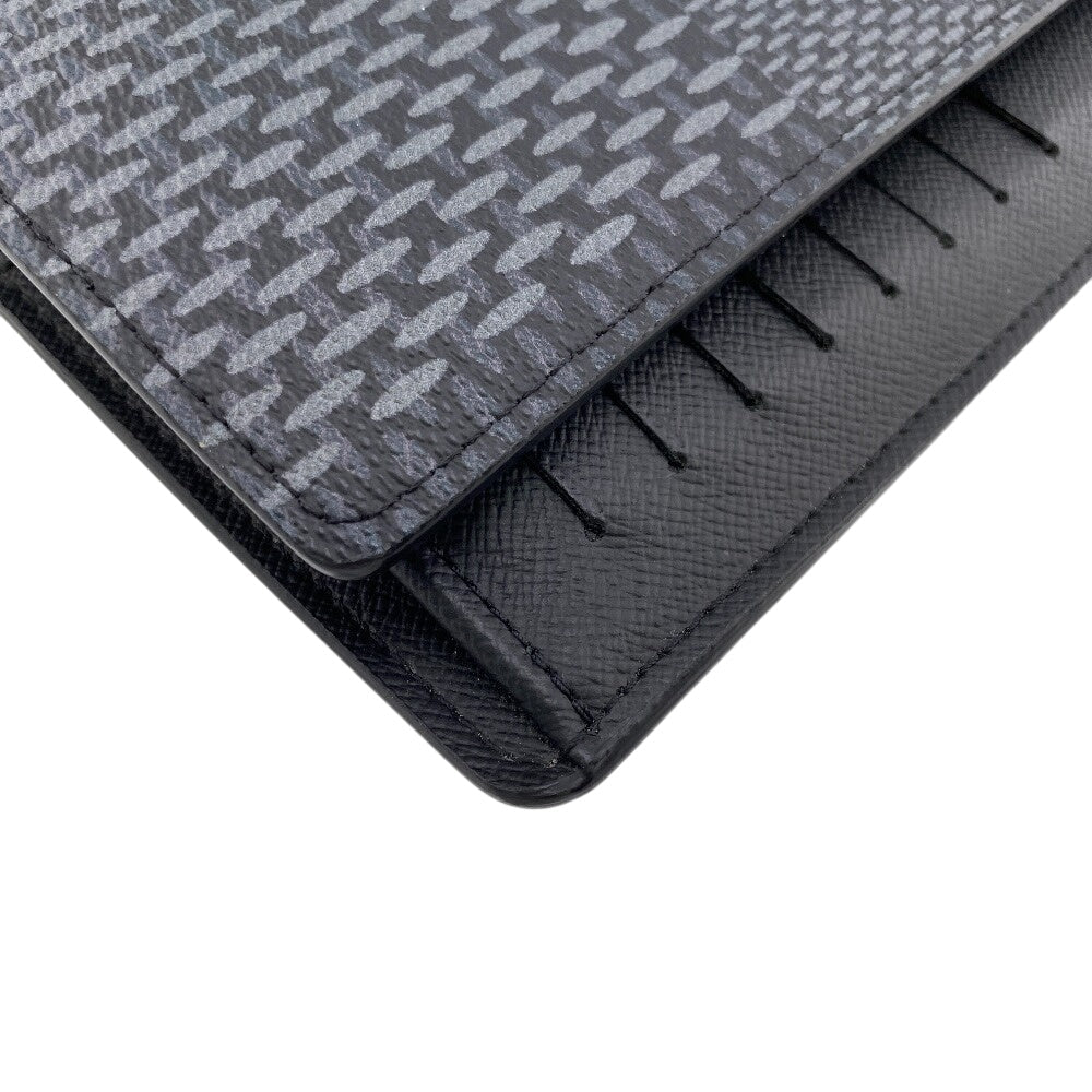 LOUIS VUITTON Long Wallet Purse N60436 leather black Portefeuille Damier Graffiti 3D Brother NM mens Used Authentic