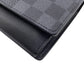 LOUIS VUITTON Long Wallet Purse N60436 leather black Portefeuille Damier Graffiti 3D Brother NM mens Used Authentic