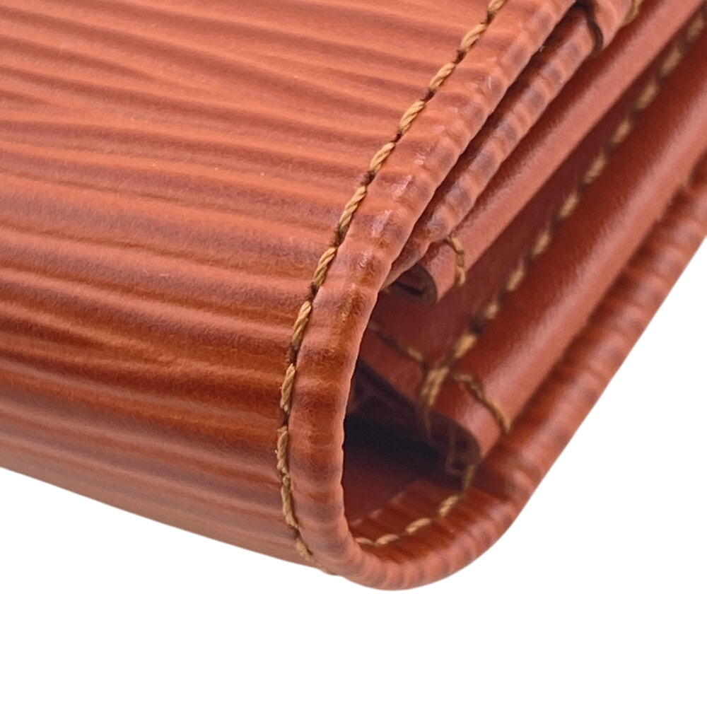 LOUIS VUITTON Long Wallet Purse M60321 leather Kenya Brown Portefeuille Epi Sara unisex(Unisex) Used Authentic