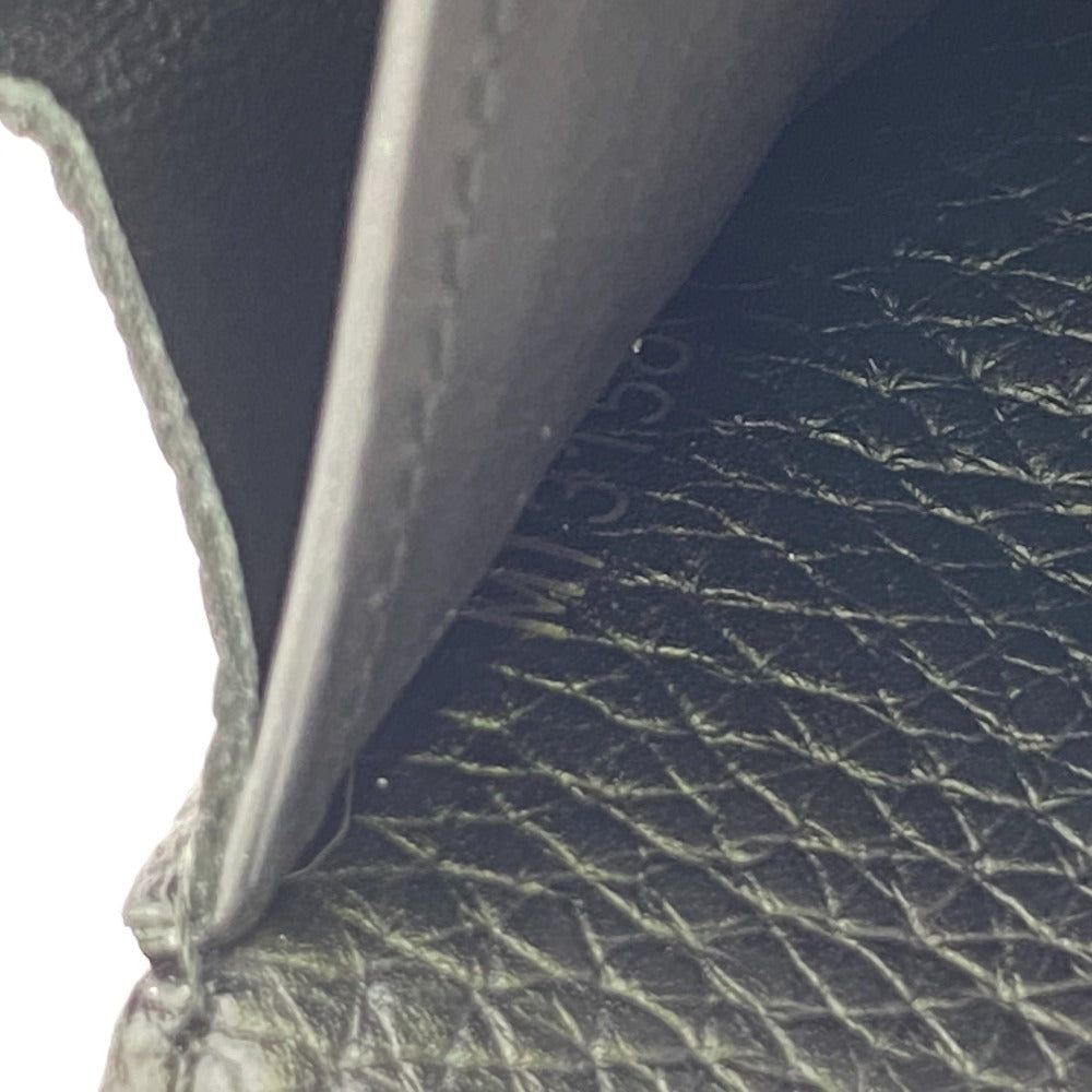 LOUIS VUITTON Long Wallet Purse M63461 Taurillon Clemence black Portefeuille Capusine Women Used Authentic