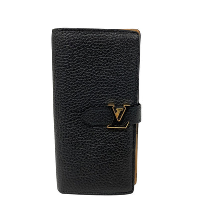 LOUIS VUITTON Long Wallet Purse M81330 Taurillon Clemence black Wallet LV Vertical Capusine mens Used Authentic