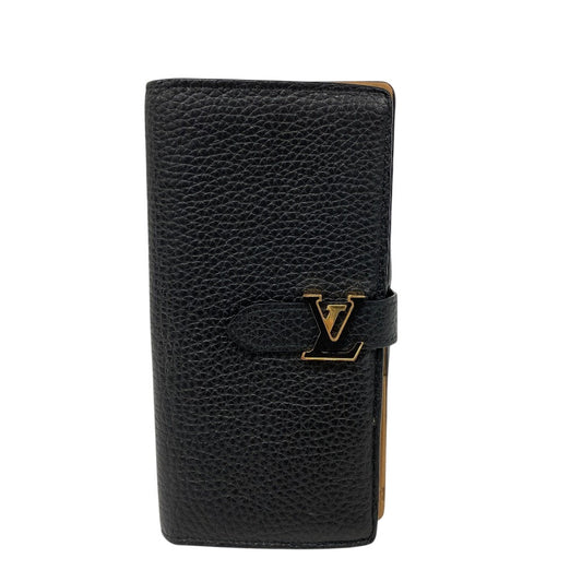 LOUIS VUITTON Long Wallet Purse M81330 Taurillon Clemence black Wallet LV Vertical Capusine mens Used Authentic