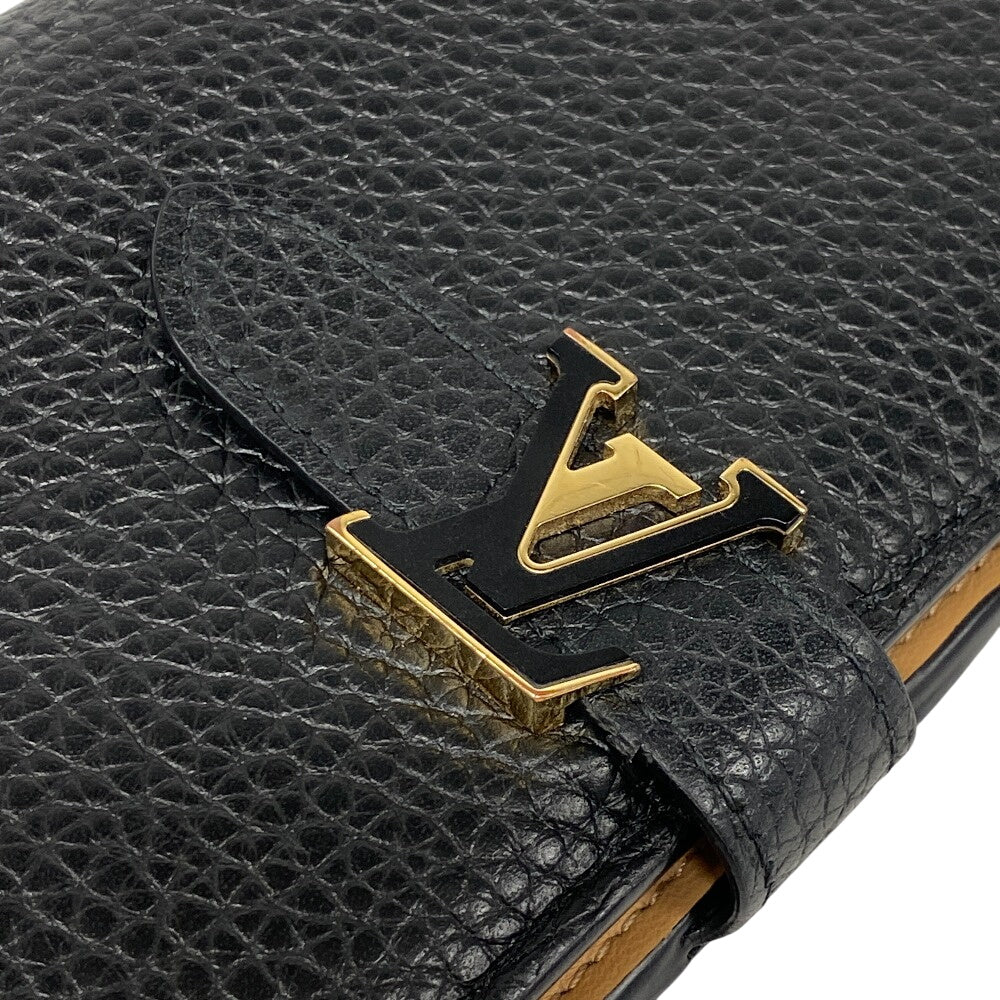 LOUIS VUITTON Long Wallet Purse M81330 Taurillon Clemence black Wallet LV Vertical Capusine mens Used Authentic