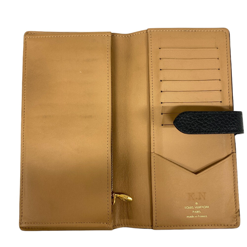 LOUIS VUITTON Long Wallet Purse M81330 Taurillon Clemence black Wallet LV Vertical Capusine mens Used Authentic