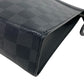 LOUIS VUITTON Clutch bag N41696 Patent leather black Pochette Damier Grafitte Voyage MM mens Used Authentic