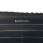 BALENCIAGA Long Wallet Purse 594290 leather black Zip Around mens Used Authentic