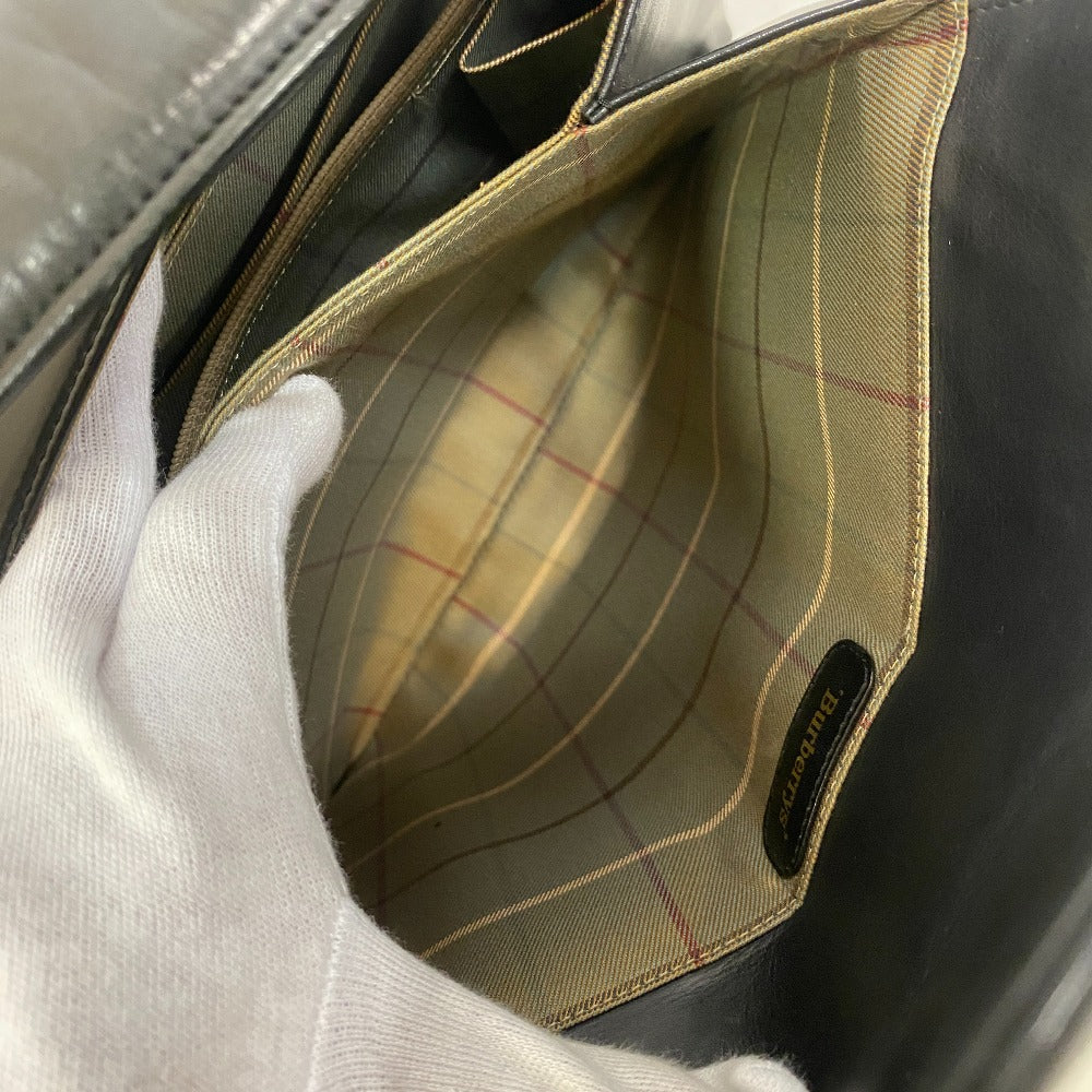 BURBERRY Shoulder Bag leather black Women Used Authentic