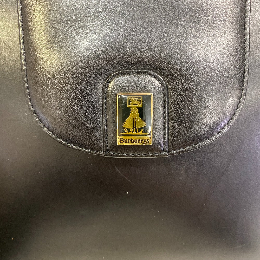BURBERRY Shoulder Bag leather black Women Used Authentic