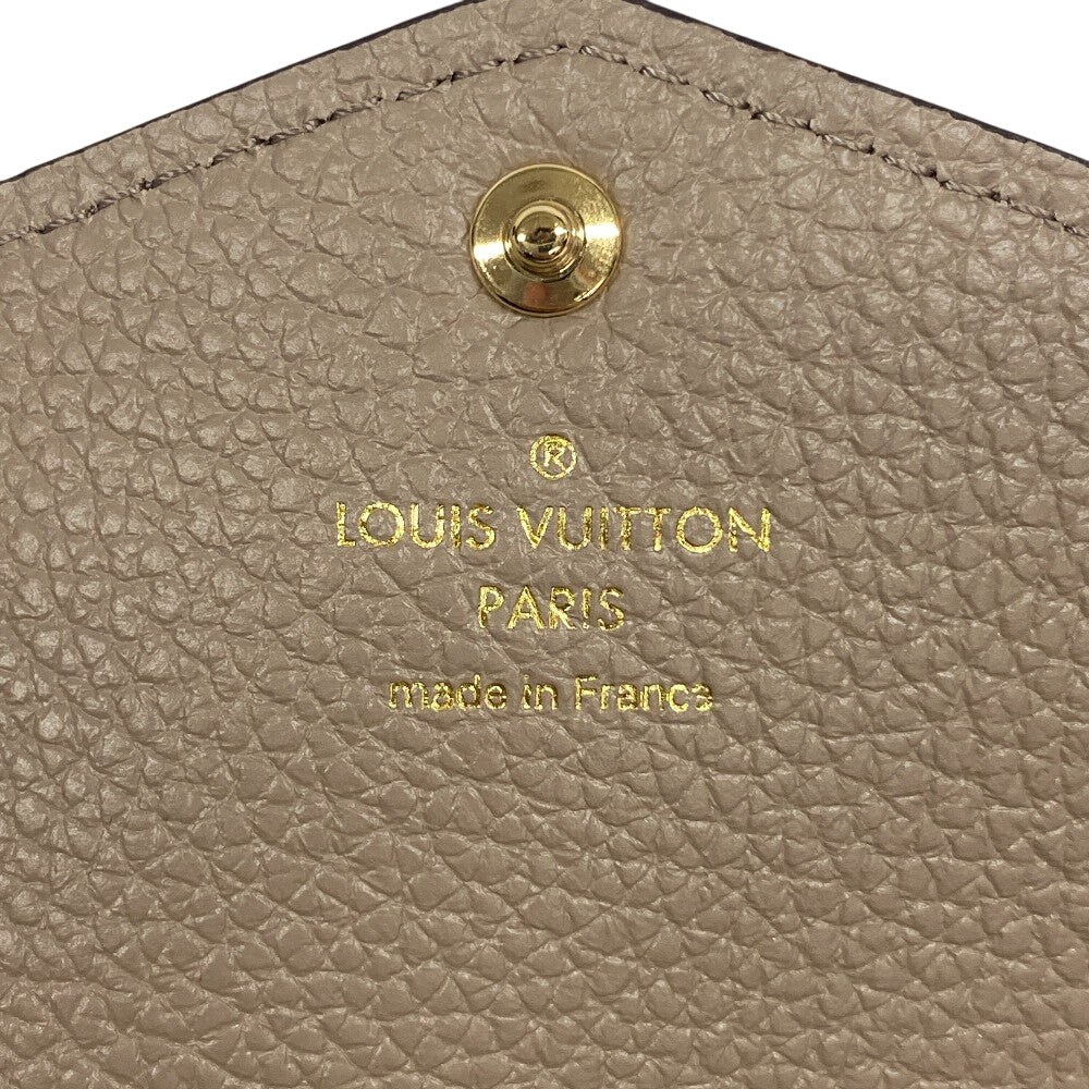 LOUIS VUITTON Long Wallet Purse M68708 leather beige Portefeuille Monogram Ann Platt Sara Women Used Authentic