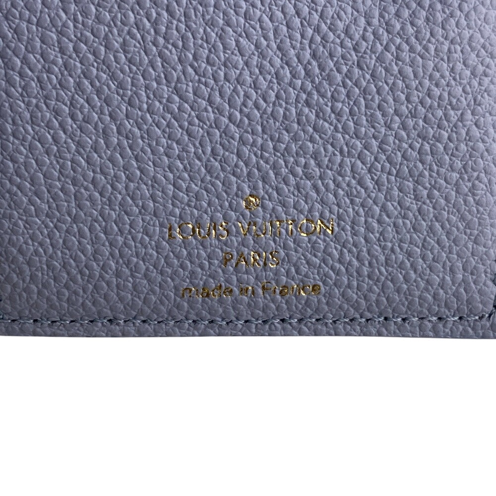 LOUIS VUITTON Bifold Wallet M83587 leather blue Compact Wallet Portefeuille Monogram Ann Platt Lisa Women Used Authentic