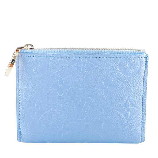 LOUIS VUITTON Bifold Wallet M83587 leather blue Compact Wallet Portefeuille Monogram Ann Platt Lisa Women Used Authentic
