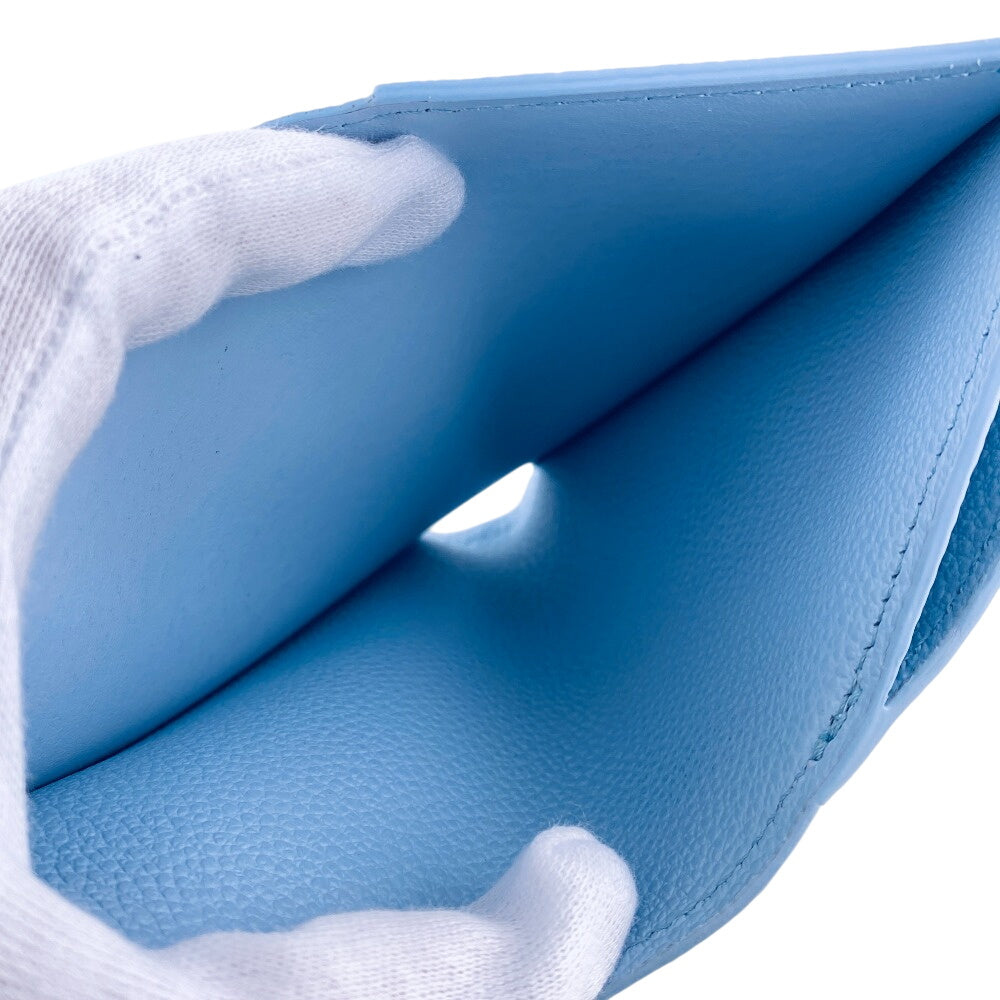 LOUIS VUITTON Bifold Wallet M83587 leather blue Compact Wallet Portefeuille Monogram Ann Platt Lisa Women Used Authentic