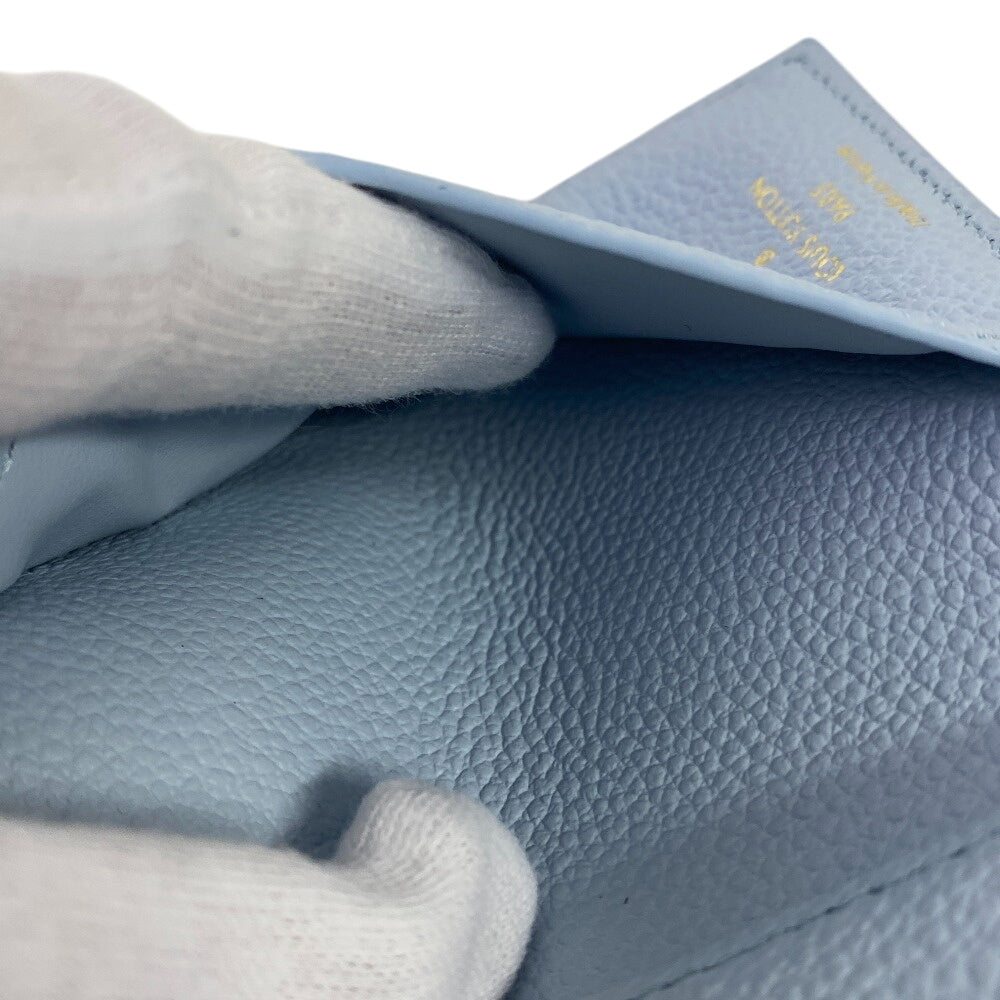 LOUIS VUITTON Bifold Wallet M83587 leather blue Compact Wallet Portefeuille Monogram Ann Platt Lisa Women Used Authentic