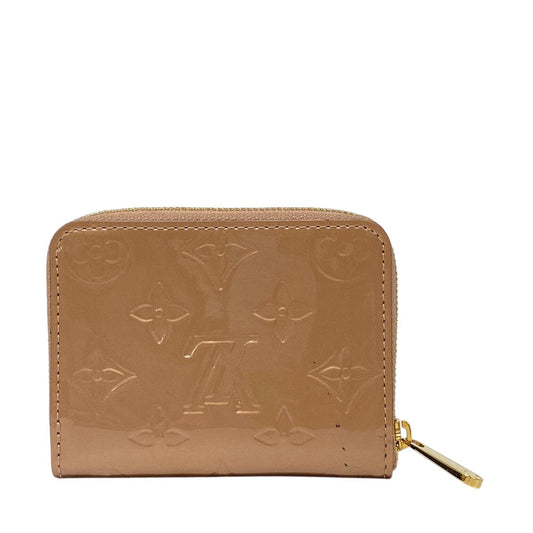 LOUIS VUITTON Coin case M90601 Vernis beige Zip Around Monogram Vernis Zip around purse Women Used Authentic