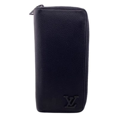 LOUIS VUITTON Long Wallet Purse M81743 leather black LV Aerogram Zippy Wallet Vertical Women Used Authentic