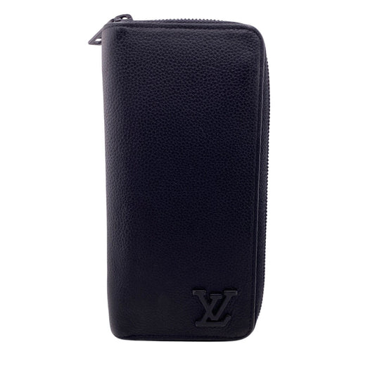LOUIS VUITTON Long Wallet Purse M81743 leather black LV Aerogram Zippy Wallet Vertical Women Used Authentic