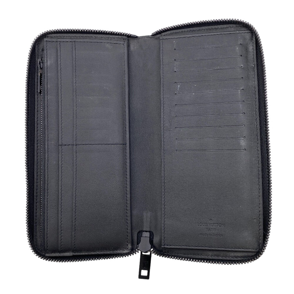 LOUIS VUITTON Long Wallet Purse M81743 leather black LV Aerogram Zippy Wallet Vertical Women Used Authentic