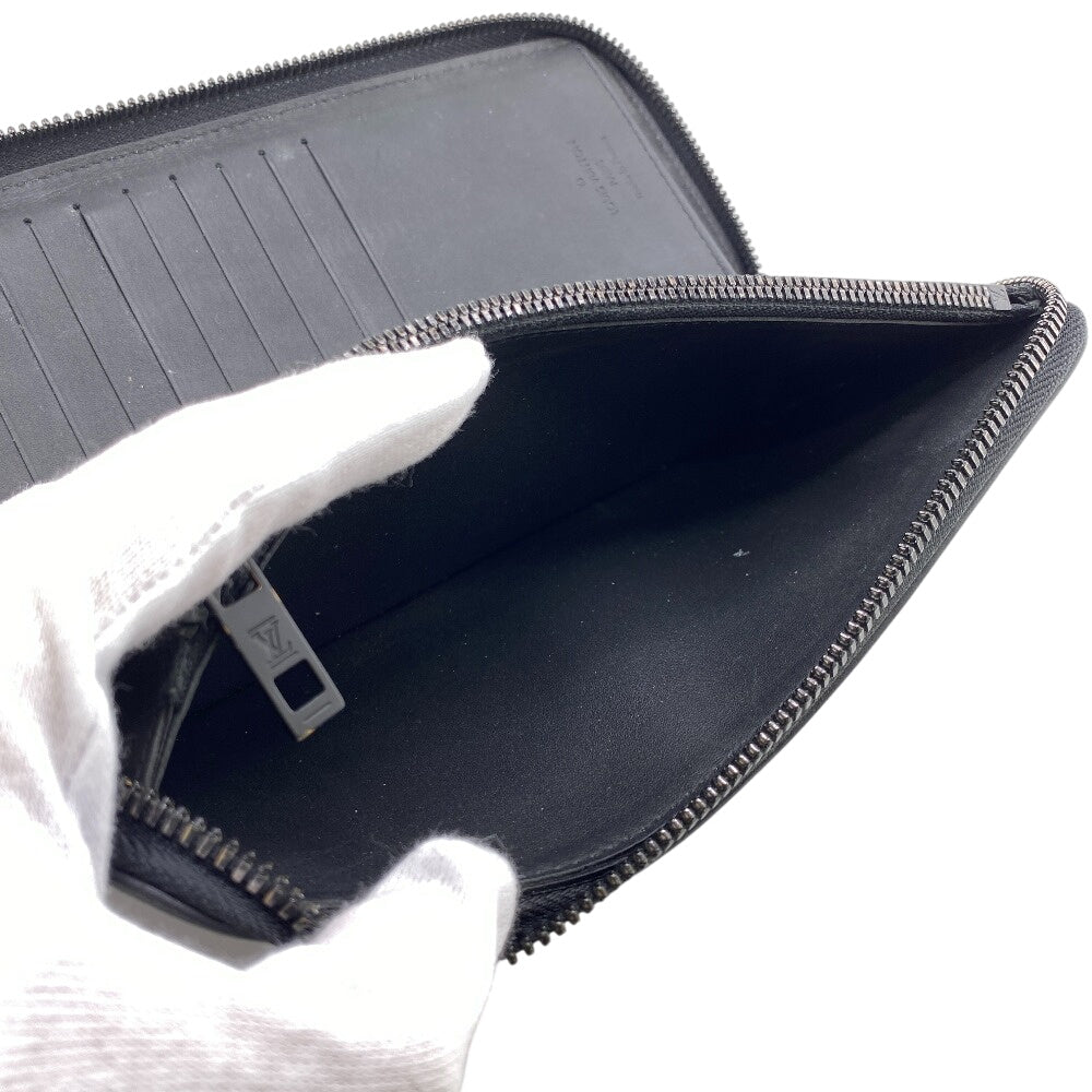 LOUIS VUITTON Long Wallet Purse M81743 leather black LV Aerogram Zippy Wallet Vertical Women Used Authentic