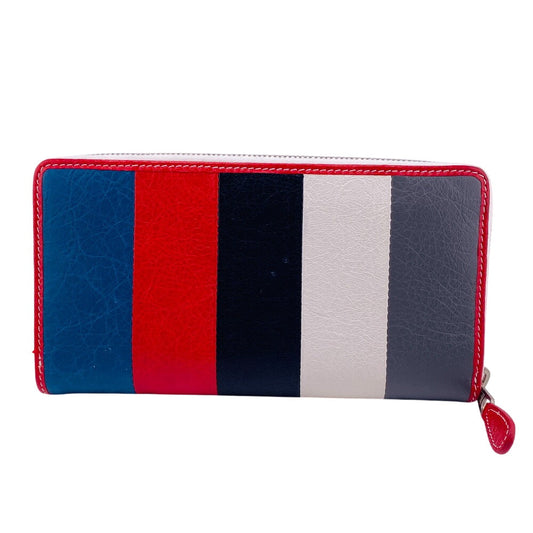 BALENCIAGA Long Wallet Purse 443655 leather multicolor Zip Around Women(Unisex) Used Authentic