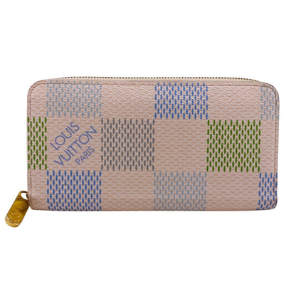 LOUIS VUITTON Long Wallet Purse N40748 leather beige Zip Around Damiericious Zippy wallet Women Used Authentic