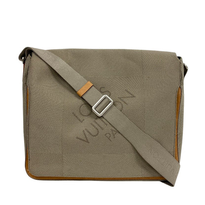 LOUIS VUITTON Messenger bag M93030 Nylon khaki Damier Jean Messier mens Used Authentic