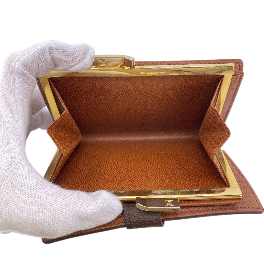 LOUIS VUITTON Bifold Wallet M61674 leather Brown Purse Portefeuille Monogram Viennois Made in USA Women Used Authentic