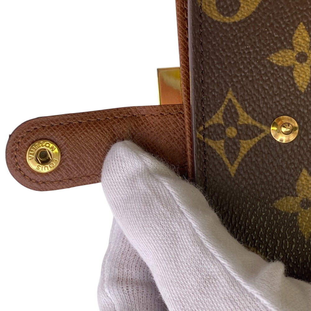 LOUIS VUITTON Bifold Wallet M61674 leather Brown Purse Portefeuille Monogram Viennois Made in USA Women Used Authentic